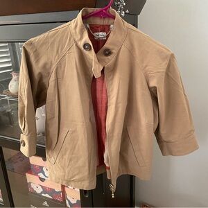 Paul smith blue men only khaki wool blend cropped short sleeve jacket small flaw
